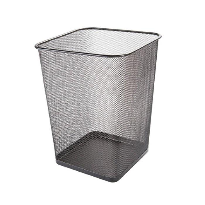 Kosz na śmieci Q-CONNECT Office Set, metalowy, 18l, czarny