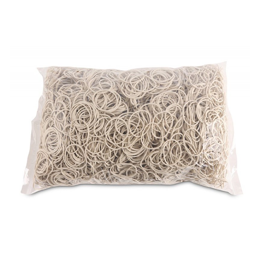 Gumki recepturki OFFICE PRODUCTS, średnica 30mm, 1,5x1,5mm, 60% kauczuku, 1000g, zgrzewka, białe