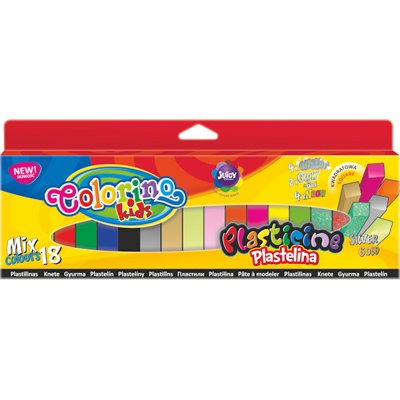 Plastelina kwadratowa, colorino kids, 18 kolorów