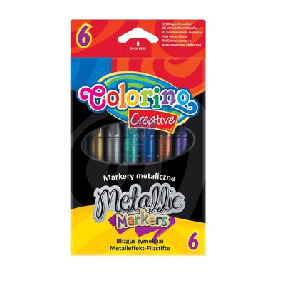 Markery metalizowane, Colorino Kids, 6 kolorów