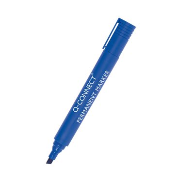 Marker permanentny Q-CONNECT, ścięty, 3-5mm (linia), niebieski