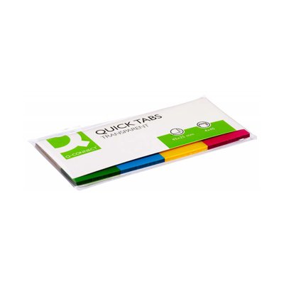 Zakładki indeksujące Q-CONNECT, PP, 25x45mm, 4x40 kart., mix kolorów