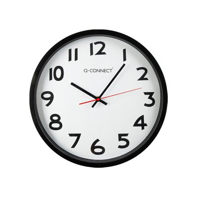 Zegar ścienny Q-CONNECT Wels, 34cm, czarny