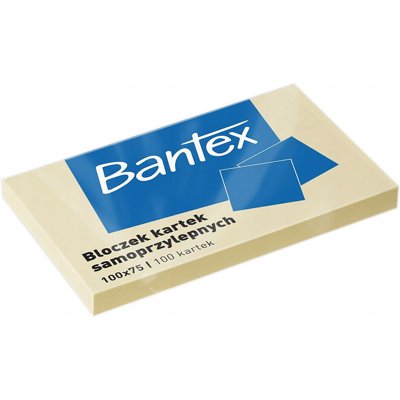 Bloczek samoprzylepny 100x75mm 100k żółty 400086387 BANTEX