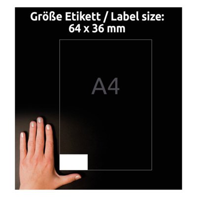 Etykieta A4 białe (100 arkuszy) 64x36mm 3670 ULTRA GRIP AVERY ZWECKFORM