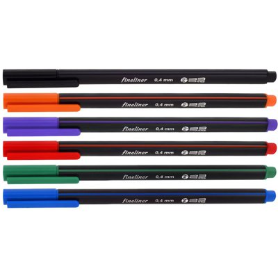 Cienkopisy 0,4mm 6 kolorów op. kartonowe MEMOBE MC100-99-06 Cienkopisy 0,4mm 6 kolorów op. kartonowe MEMOBE MC100-99-06