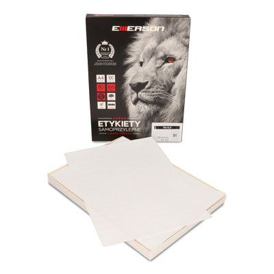 Etykiety A4 białe (100ark) 70x16.9 mm nr.039 EMERSON eta4070x169w