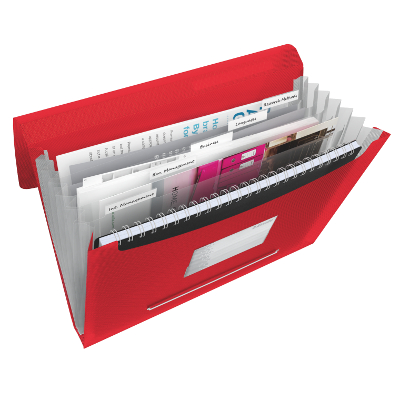 Teczka z przegródkami Esselte Vivida, czerwony