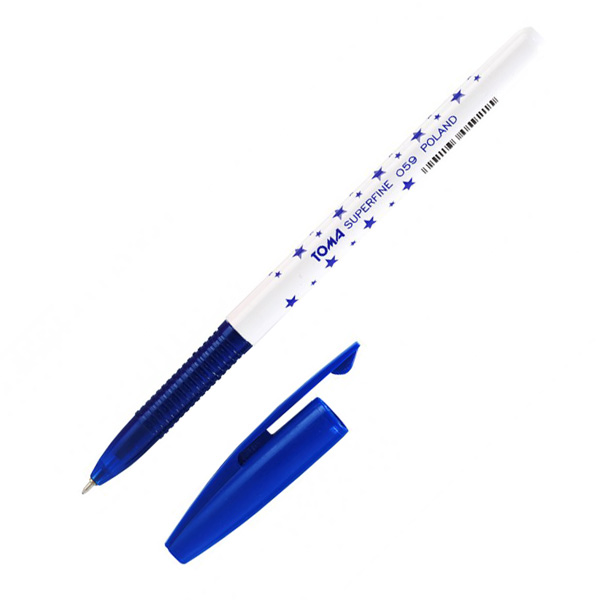 długopis SUPERFINE w gwiazdki - niebieski
