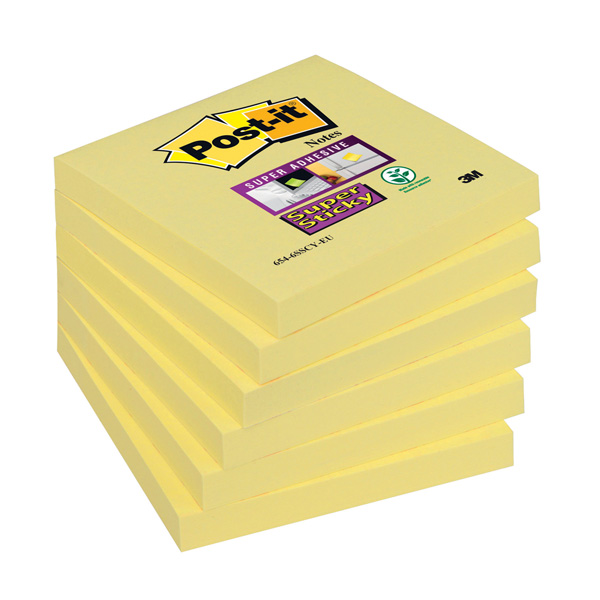 Bloczek samoprzylepny POST-IT® Super Sticky, 76x76mm, żółty
