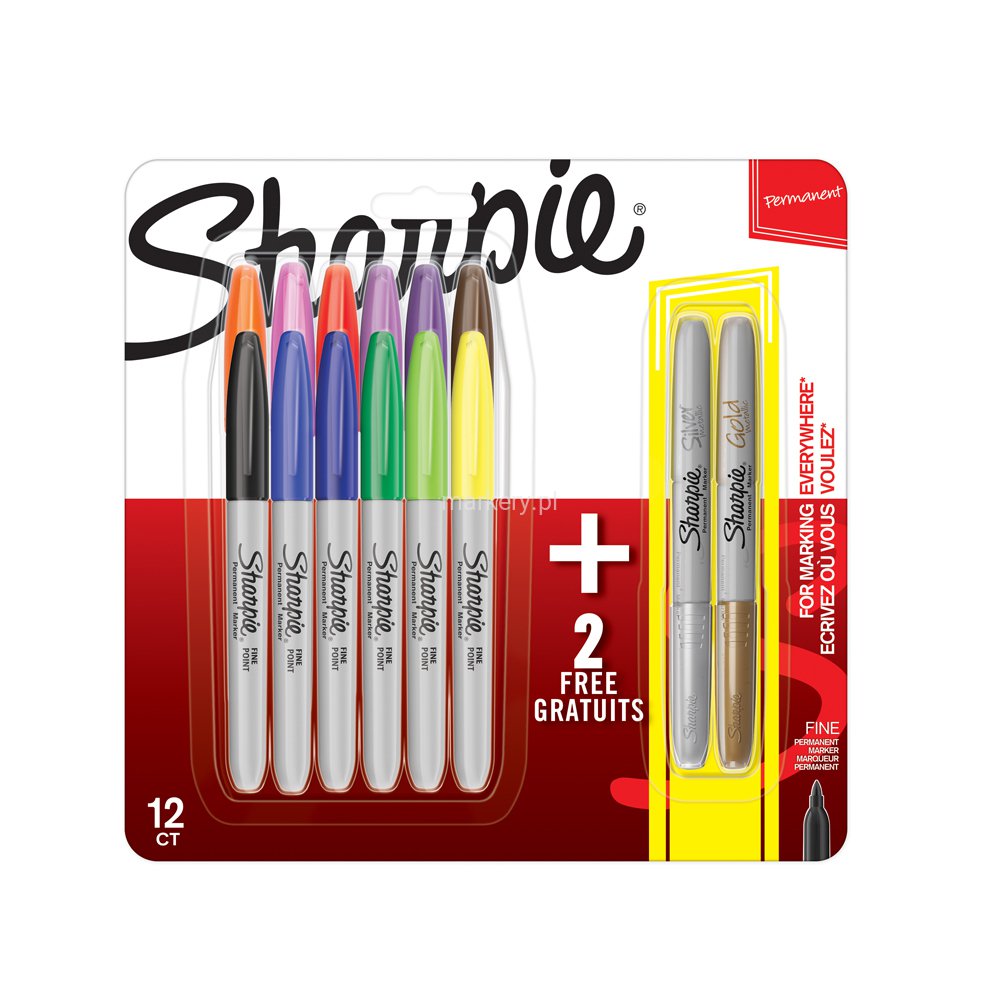 Zestaw markerów Sharpie Fine, 12+ 2 sztuki