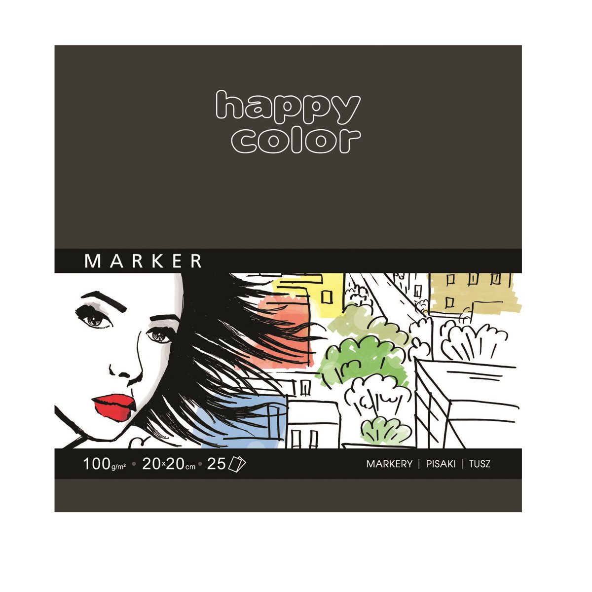 Blok do markerów 20x20, 25 ark. 100 g, Art. Happy Color