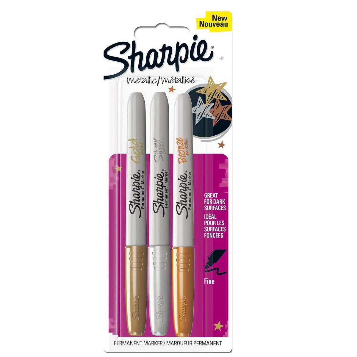 Zestaw markerów metalicznych Sharpie, 3 sztuki