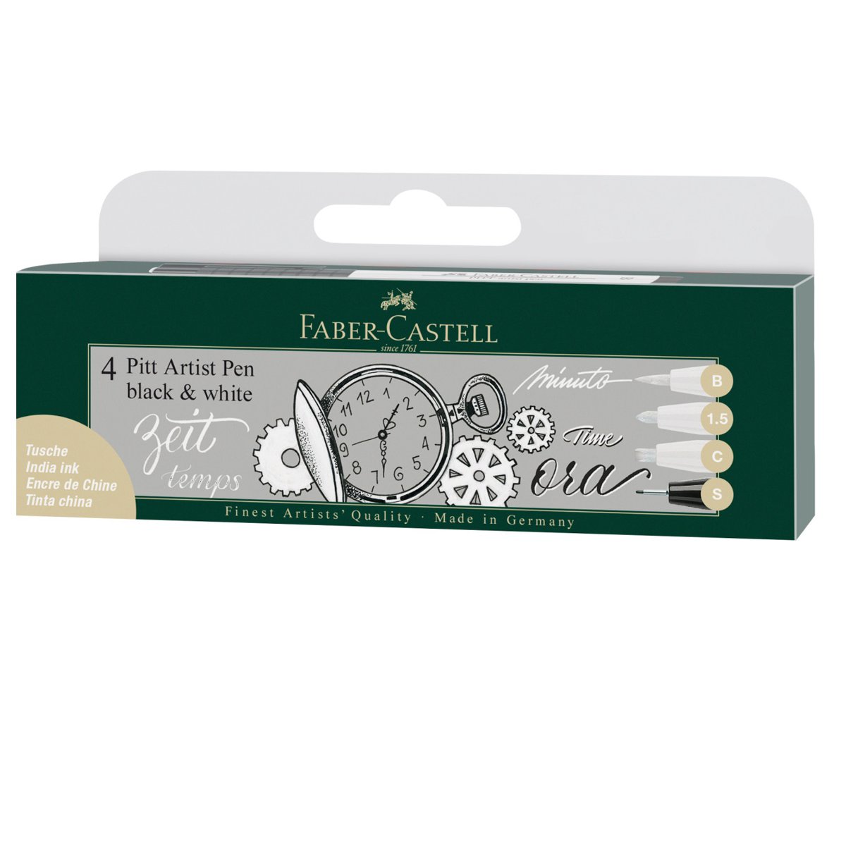 Pitt Artist Pen, Black&White, 4 szt.