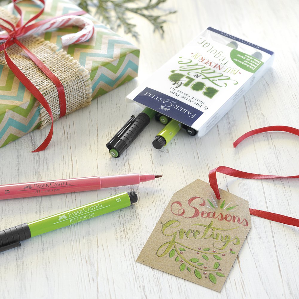 Faber Castell, Pitt Artist Pen Hand Lettering, odcienie zielone, 6 szt.