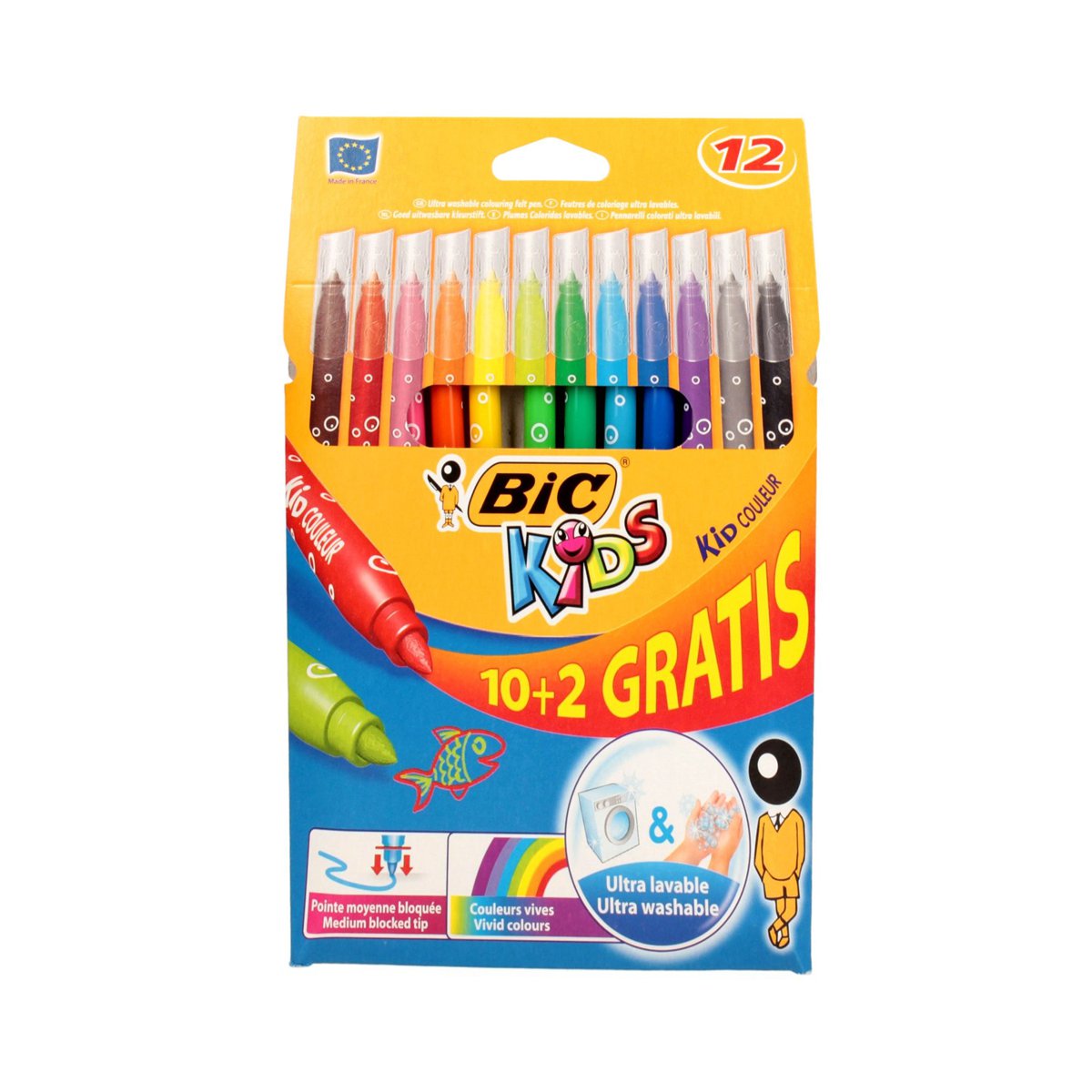Flamastry Kid Couleur Pudełko 10+2
