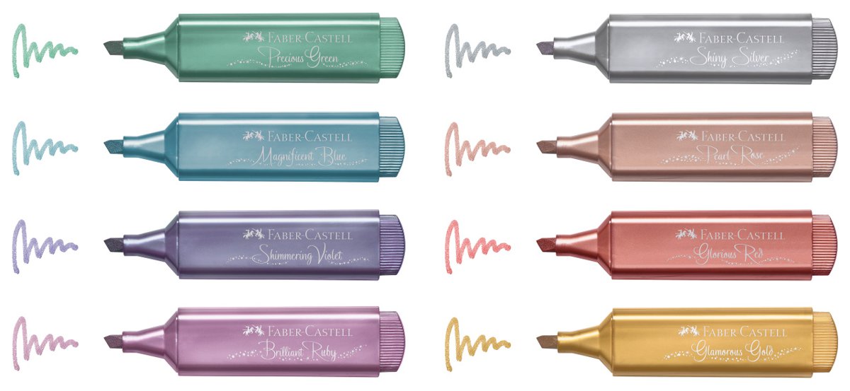 Zakreślacze metaliczne Faber-Castell 8 szt.