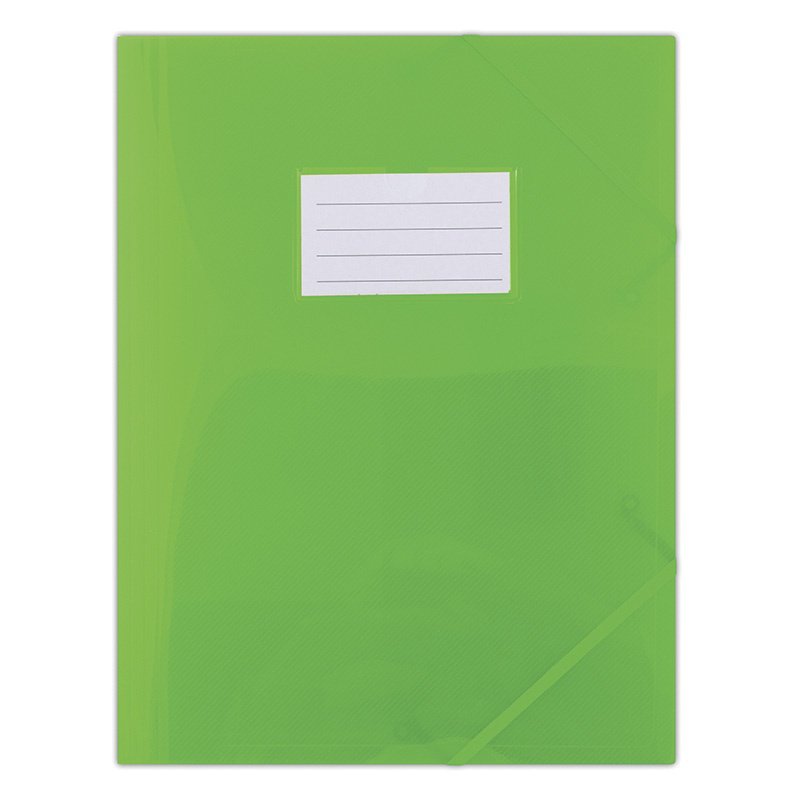 Teczka z gumką DONAU, PP, A4, 480mikr., 3-skrz., półtransparentna zielona