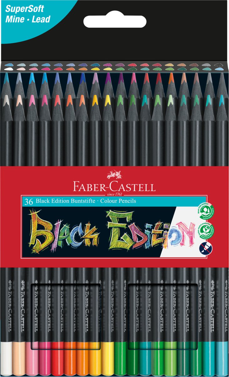 Kredki ołówkowe Black Edition Faber-Castell 36 szt.