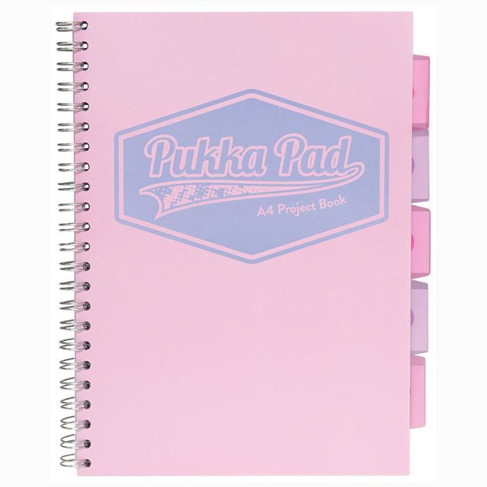 Kołozeszyt PROJECT BOOK A4 kratka różowy 8630S-PST PUKKA, Pukka Pads 