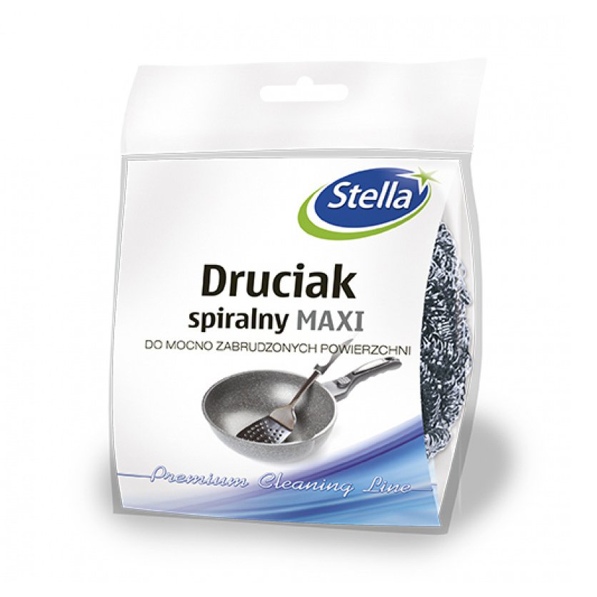 Druciak spiralny STELLA, maxi, 1 szt., srebrny