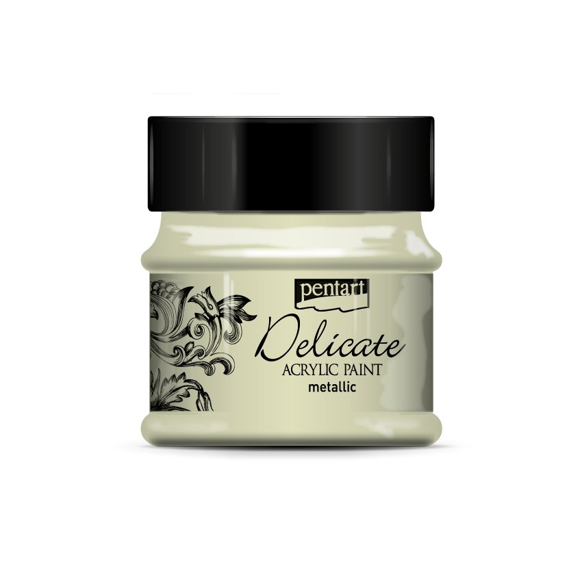 Pentart farba akrylowa Delicate metaliczne białe złoto 50ml