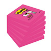 Bloczek samoprzylepny POST-IT® Super sticky (654-6SS-PNK), 76x76mm, 1x90 kart., fuksja
