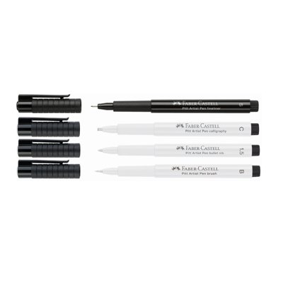 Pitt Artist Pen, Black&White, 4 szt.