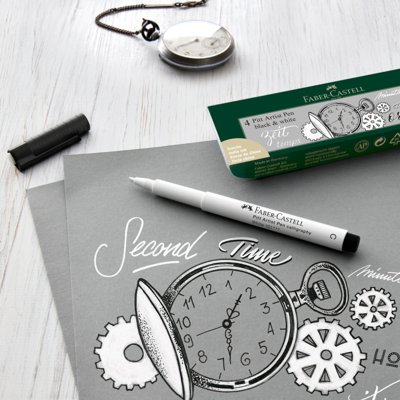 Pitt Artist Pen, Black&White, 4 szt.