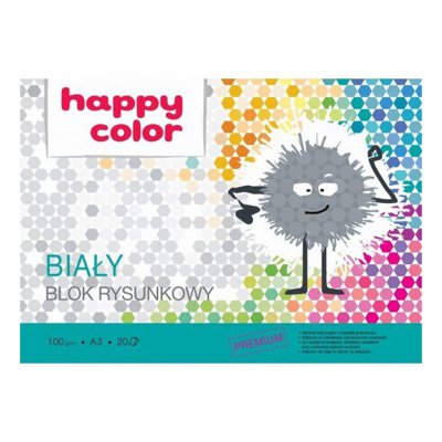 Blok rysunkowy Happy Color Premium 20 kartek biały A3 100 g 