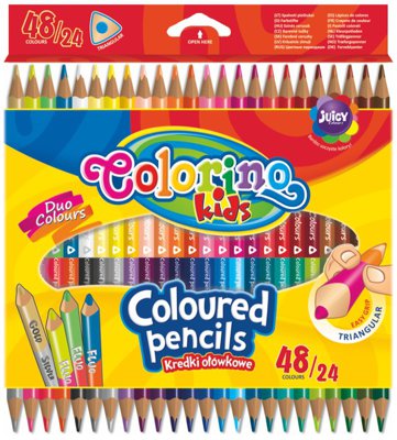 Kredki ołówkowe, dwukolorowe, Colorino Kids, 48 kolorów, Patio