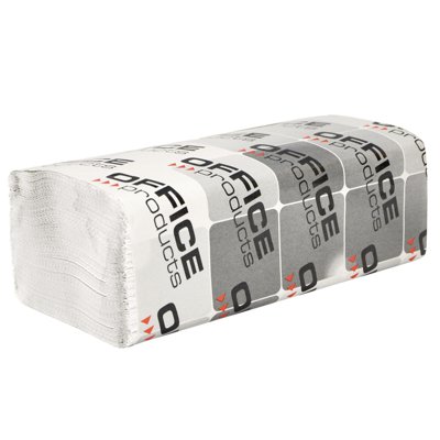 Ręczniki składane ZZ makulaturowe ekonomiczne OFFICE PRODUCTS, 1-warstwowe, 4000 listków, 20szt., białe