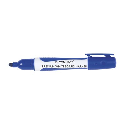 Marker do tablic Q-CONNECT Premium, gum. rękojeść, okrągły, 2-3mm (linia), niebieski