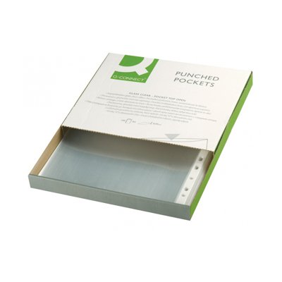 Koszulki na dokumenty Q-CONNECT, PP, A4, krystal., 50mikr., 100szt., w pudełku, transparentna