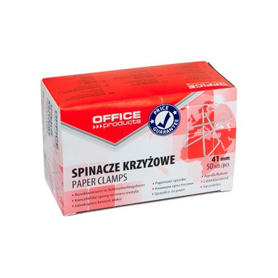 Spinacze krzyżowe OFFICE PRODUCTS, 41mm, 50szt., srebrne