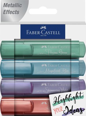 Zakreślacze metaliczne1546 Faber-Castell 4 szt