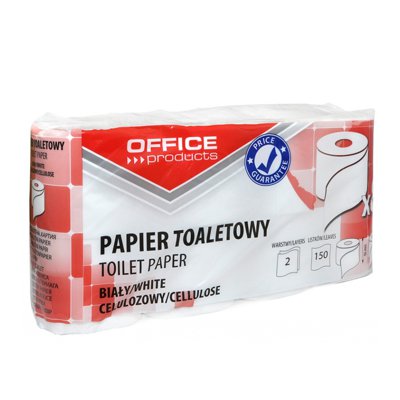 Papier toaletowy celulozowy OFFICE PRODUCTS, 2-warstwowy, 150 listków, 15m, 8szt., biały