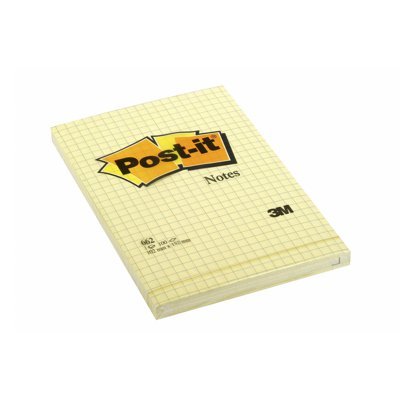 Bloczek samoprzylepny Postit® w kratkę, żółty, 102x152 mm