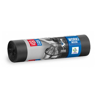 Worki na śmieci ANNA ZARADNA, mocne, 120 l, 15 szt., czarne