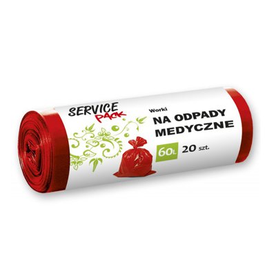 Worki na odpady medyczne STELLA, LDPE, 60 l, 20 szt.