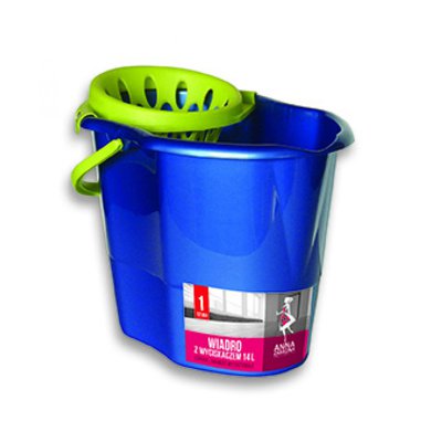 Wiadro ANNA ZARADNA, z wyciskaczem premium, 14 l, niebieskie, 1 szt., mix