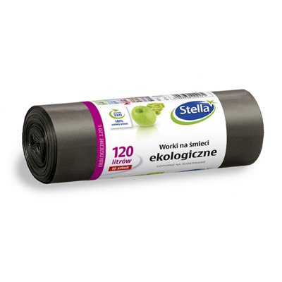 Worki na śmieci STELLA, ekologiczne, 120 l, 10 szt., czarny