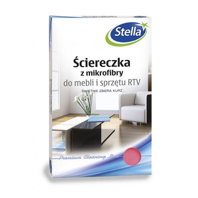 Ściereczka z mikrofibry STELLA, do mebli i sprzętu RTV, 1 szt., czerwony