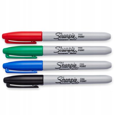 Marker SHARPIE FINE 4 kolory blister - czerwony, zielony, niebieski, czarny 1985858