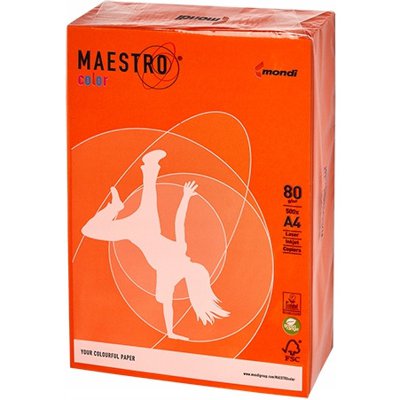 Papier ksero A4 80g MAESTRO COLOR OR43 Intensywny pomarańczowy