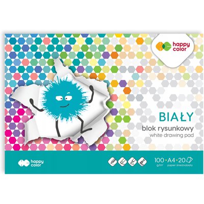 Blok rysunkowy A4 100g biały HA 3710 2 030-0 HAPPY COLOR