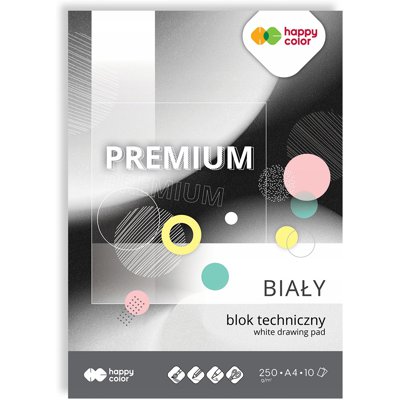 Blok techniczny A4 10k 250g biały PREMIUM HA 3725 2030-0 HAPPY COLOR