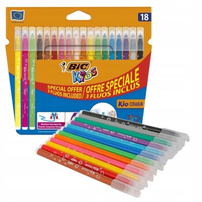 Flamastry 15+3fluo KID COULEUR 921359/937511 BIC